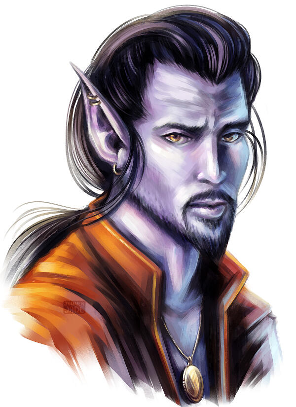 Dungeons and Dragons D&D Elf Drow Warlock